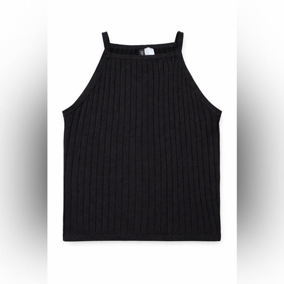 Zara Black Ribbed Tank Top - Picture 2 of 8
